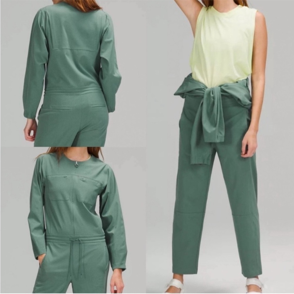 NEW! $148 Lululemon Ventlight Zippered Jumpsuit Tidewater One Piece Size 8 Green